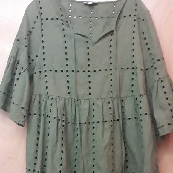 Country Living Boho Green Olive Dress Sz S - Picture 3 of 8